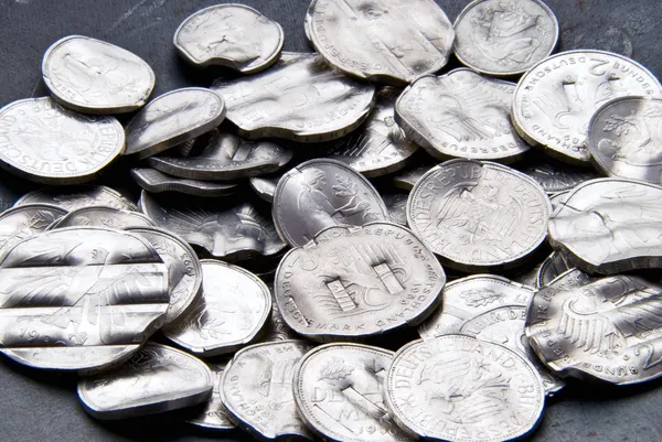 Shredded German Mark Coins — Stock Photo, Image