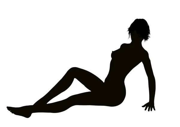 Silhouette einer posierenden Frau — Stockfoto