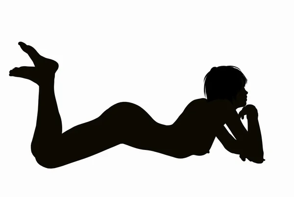 Silhouette of a posing Woman — Stock Photo, Image