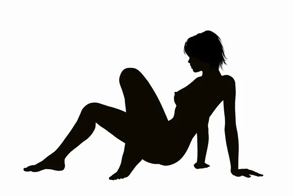 Silhouette of a posing Woman — Stock Photo, Image