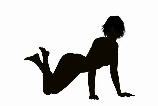 Silhouette di una donna in posa — Foto Stock