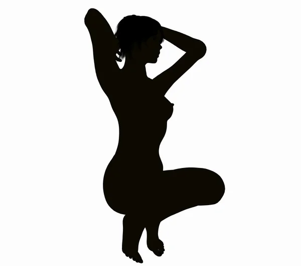 Silhouette of a posing Woman — Stock Photo, Image