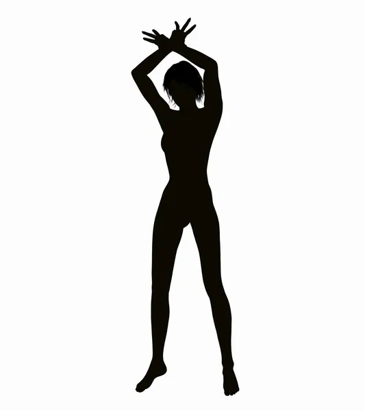 Silhouette of a posing Woman — Stock Photo, Image