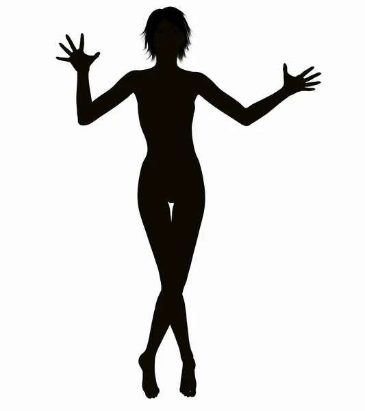 Silhouette einer posierenden Frau — Stockfoto