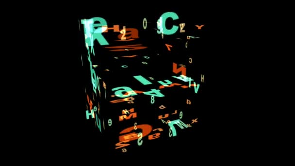 Cubo de letras — Vídeos de Stock