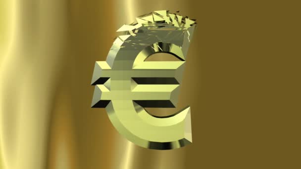 Disintegration of the euro sign — Stock Video