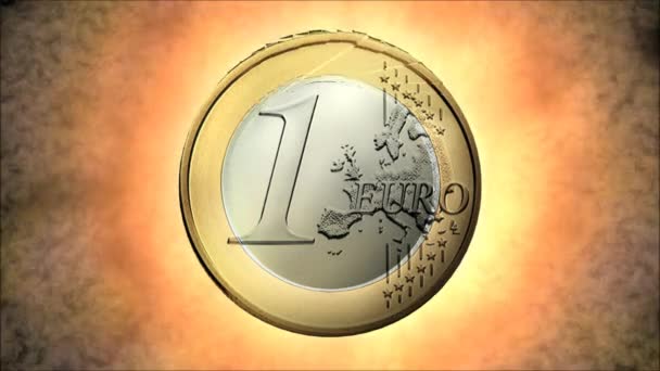 Moneda en euros — Vídeo de stock