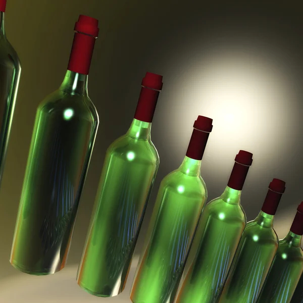 Green Bottles Visualization — Stock Photo, Image