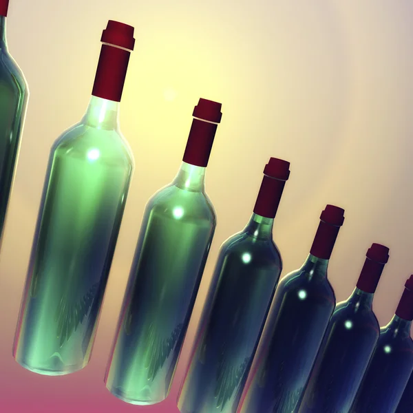 Visualização de garrafas verdes — Fotografia de Stock