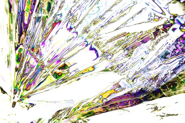 Microcrystals of tartaric acid in polarized light — Stock Photo, Image
