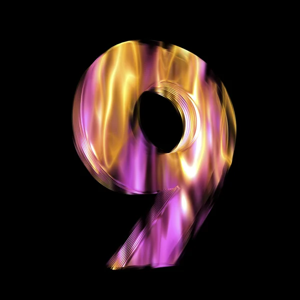 Flaming 3D Number — Stock Photo, Image