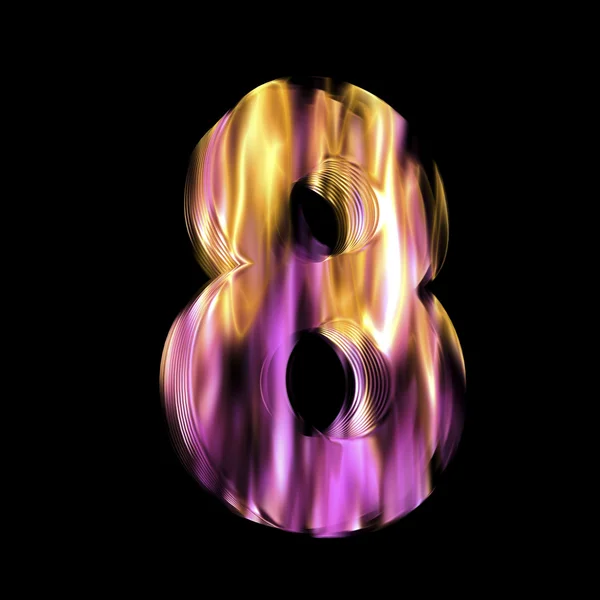 Flaming 3D Number — Stock Photo, Image