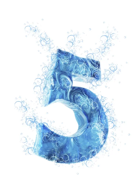 Numero 3D liquido — Foto Stock