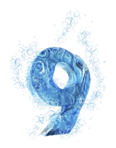 Liquid 3D Number — Stock Photo, Image