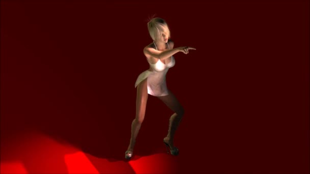 Dansende vrouw animatie — Stockvideo