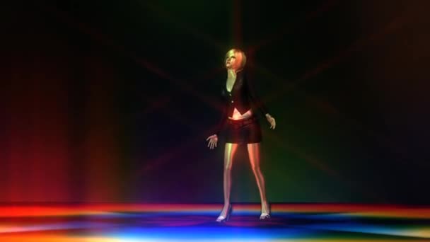 Танцююча дівчина анімації — стокове відео