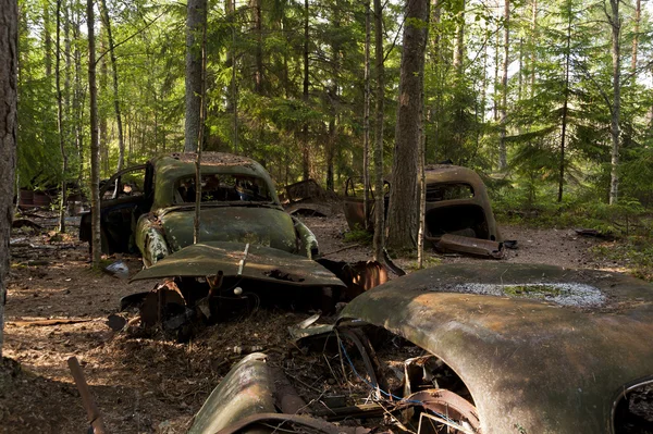 Car Dump in Kirkoe Mosse — Stock Photo, Image