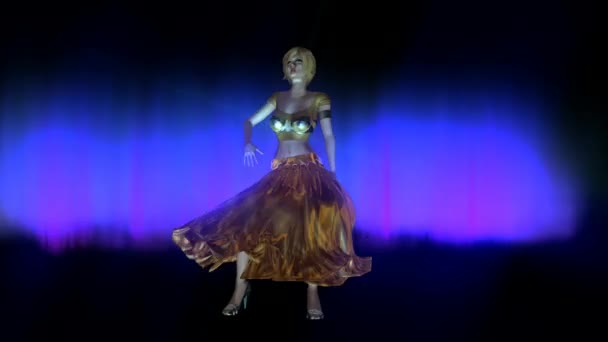 Анимация танцующей женщины — стоковое видео