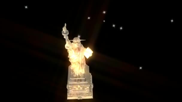 Estatua de la Libertad Animación — Vídeo de stock