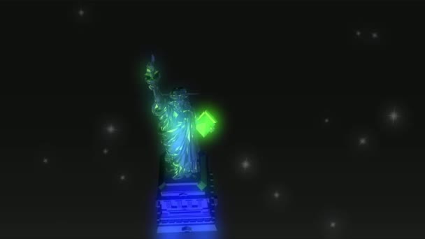自由の女神像のアニメーション — ストック動画