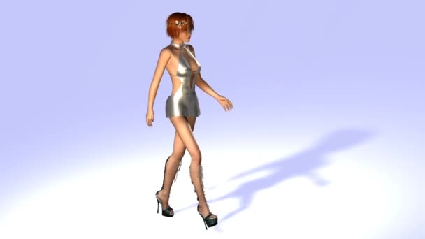 Wandelen model animatie — Stockvideo