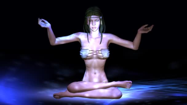 Meditující žena — Stock video