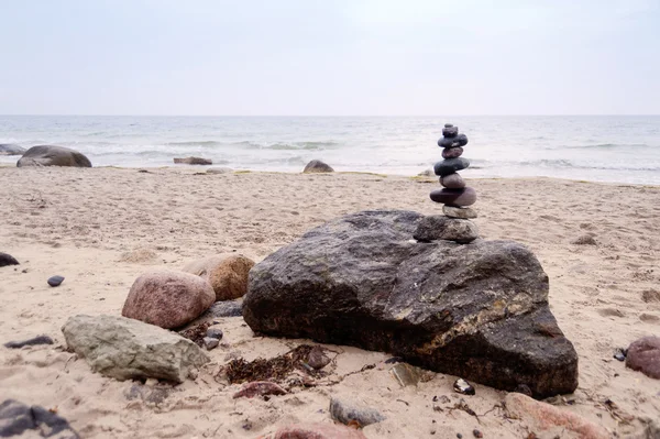 Balanced Pepples at the Baltic Sea of Germany — Stock Photo, Image