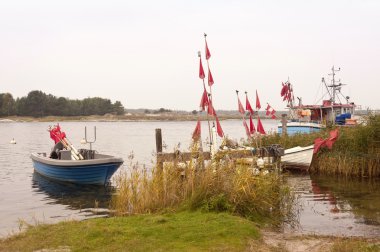 Almanya Darss 'ta balıkçı tekneleri