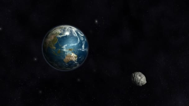 Asteroid Collision Animation — Stock Video