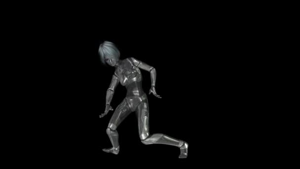 Baile femenino Cyborg — Vídeos de Stock