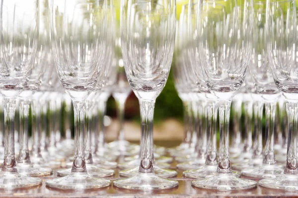 Detalj Champagneglas Tallrik — Stockfoto