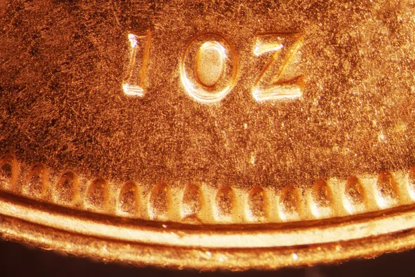 Micro Foto Una Moneda Oro —  Fotos de Stock