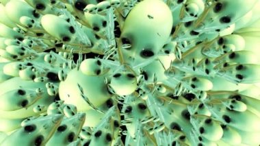 Hareket Eden Uzaylı Yüzlerinin Sanatsal 3D Canlandırması