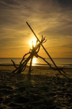 Almanya 'da Ahrenshoop sahilinde gün batımı