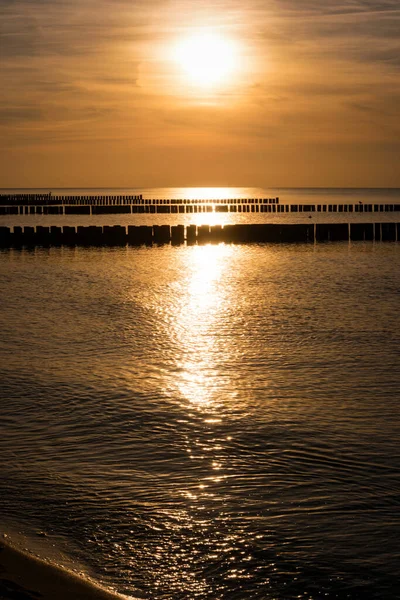 Sonnenuntergang Strand Von Ahrenshoop Deutschland — Stockfoto