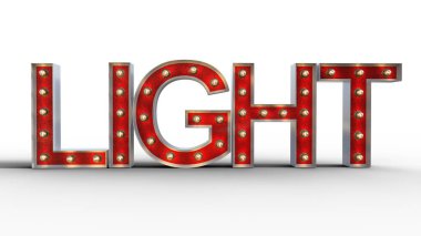 Kesme karakterden ampuller ile dijital 3d çizimi 