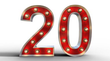 Kesme karakterden ampuller ile dijital 3d çizimi 