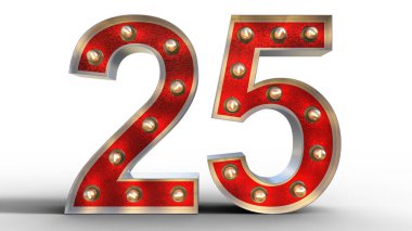 Kesme karakterden ampuller ile dijital 3d çizimi 