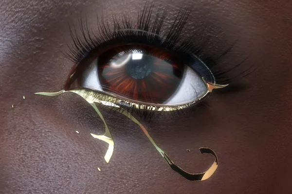 女性眼睛的艺术化3D图像 — 图库照片