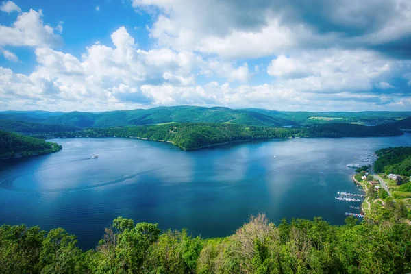 Aan Edersee Duitsland Nationaal Park Kellerwald Edersee — Stockfoto