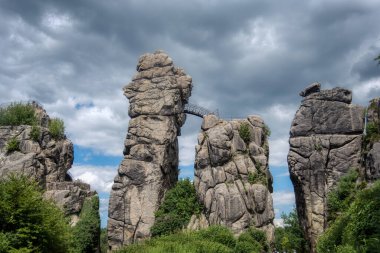 Natural and cultural monument Externsteine in the Teutoburg Forest in Germany