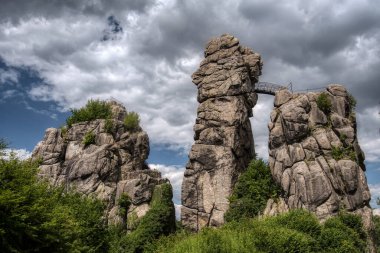 Natural and cultural monument Externsteine in the Teutoburg Forest in Germany