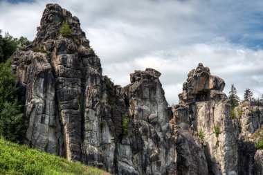 Natural and cultural monument Externsteine in the Teutoburg Forest in Germany