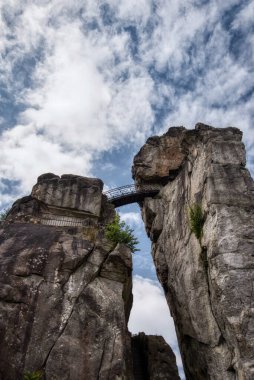 Natural and cultural monument Externsteine in the Teutoburg Forest in Germany