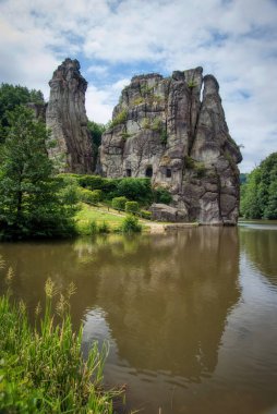 Natural and cultural monument Externsteine in the Teutoburg Forest in Germany