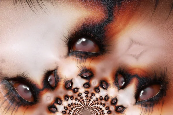 女性の目の芸術的な3Dイラスト — ストック写真