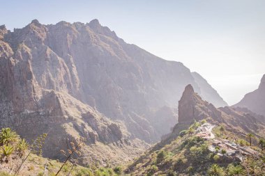 Tenerife 'deki Masca Vadisi' nin kayalıklarının manzarası