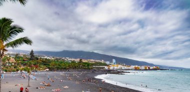 View of the black sand beach in Puerto de la Cruz