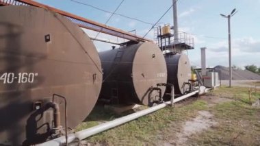 Endüstriyel fabrika Alt manzara. Çimento fabrikası