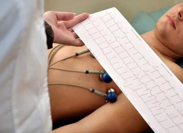 Hastanın EKG hale getirir.